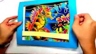 Batik Painting - How to Paint Seahorse with Batik Felt Frame - DIY handycraft