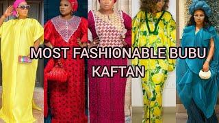 MOST FASHIONABLE AFRICAN KAFTAN DRESS DRESSES | COLOURFUL LACE BUBU GOWN STYLES 2025