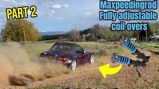 BMW Z3 dirt track suspension - MAXPEEDINGROD coilover rally road torture test - 24 way adjustable