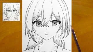 How to Draw an Anime Girl Face | Gorgeous Pencil Sketch Reveal