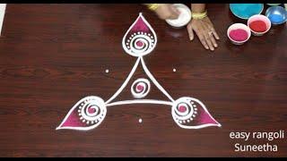 Best rangoli design || Simple Festival muggulu || Trendy Lotus flower kolam