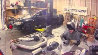 EVO 8 Turbo swap and downpipe fabrication time lapse