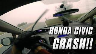  Car Crash – Honda Civic FA on RAINY Mountain Road / Touge Canyon Run (60fps, HD)