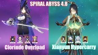 C0 Clorinde Overload & C0 Xianyun Hypercarry | Spiral Abyss 4.8 | Genshin Impact