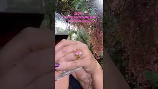 ELORA 18k GOLD VINTAGE PINK CRYSTAL RING