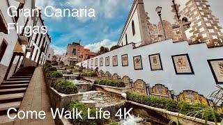 Firgas Gran Canaria - Walking Tour -  4K 