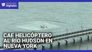 Un helicóptero cae al río Hudson con varias personas a bordo