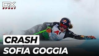 Alpine Ski Sofia Goggia crash at Sankt Anton | SuperG | 2023 