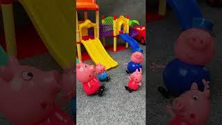 Satisfying Take Peppa Pig's Family on a Slide ASMR #shorts #peppapig #toys #asmr #unboxing