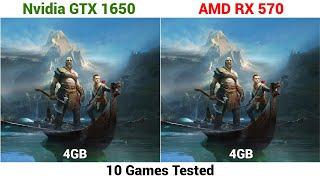 Nvidia GTX 1650 vs AMD RX 570 4GB in 2024 | 10 Games Tested