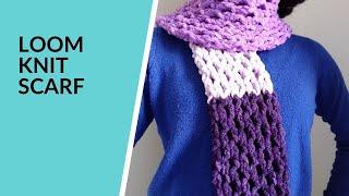 Loom Knit Honeycomb Stitch Scarf | Double Knitting