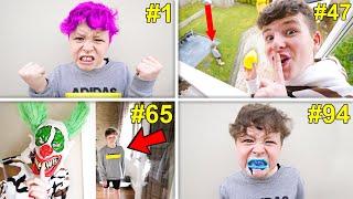 PRANKING My Little Brother 100 TIMES in 24 HOURS!!!