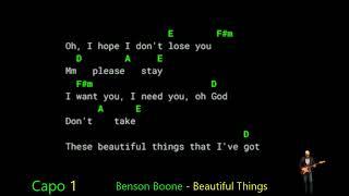 Benson Boone - Beautiful Things - Lyrics Chords Vocals