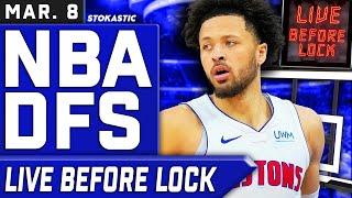 NBA DFS Live Before Lock (Saturday 3/8/25) | DraftKings & FanDuel NBA Lineups