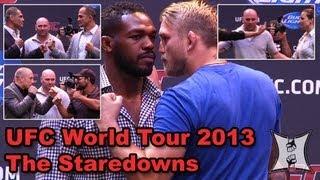 UFC World Tour 2013 Staredowns: Rousey/Tate, GSP/Hendricks, Velasquez/JDS + Jones/Gustafsson