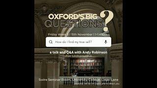 "How do I find my true self?" - Andy Robinson OBQs 15/11/24