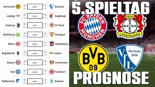 5.Spieltag Bundesliga 24/25 Prognose | Alle Spiele & Tipps !