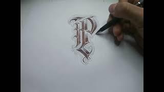 Lettering tatuaje abecedario, Time lapse letra P (Tattoo lettering alphabet)