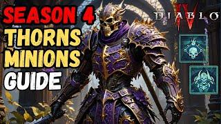 TOP Tier THORNS Shadow Minions Necromancer Build Guide (Diablo 4 Season 4)