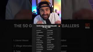 Reacting To The Top 50 Footballers Of All Time #shorts #football #reaction