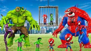 FAMILY HULK VS FAMILY SHARK SPIDERMAN V2 Rescue Hulk, Spider-man | LIVE ACTION STORY