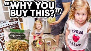 Our 3 Year Old Helps Her Dad Unpack Our Trader Joe's Grocery Haul!