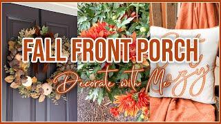  *NEW* FALL FRONT PORCH DECORATE WITH ME 2024 | Fall Rustic Farmhouse Decor Ideas