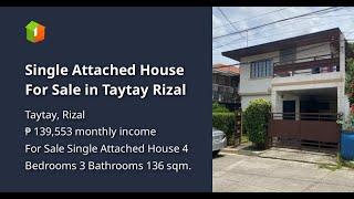 Single Attached House For Sale in Taytay Rizal