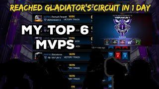 I made it to the Gladiator's Circuit in just one day! My Top 6 MVPs in Victory Track | Season 22 BG