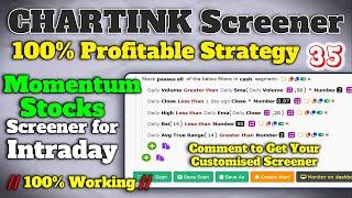 How to Use Chartink Screener for INTRADAY Trading | Momentum Stocks Screener Chartink