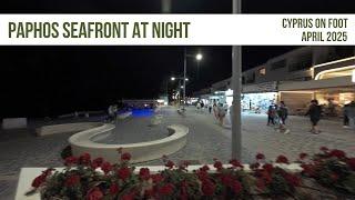 Paphos Sea Front Walk At Night