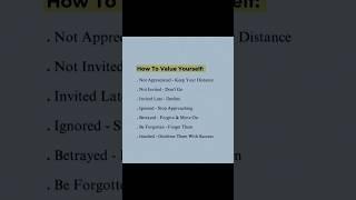 How to value yourself #motivation #successmindset