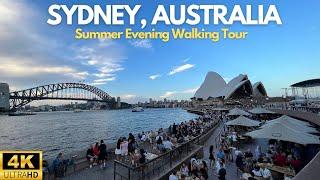 Sydney, Australia Summer Evening Walking Tour | 4K 60FPS