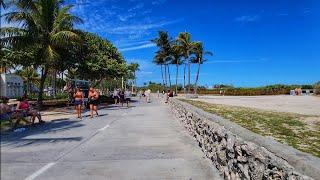 4K Miami Beach BoardWalk , Spring Cycling Virtual Travel Tour , Miami Beach FL , March 2025