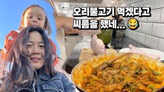 스웨덴에서 오리 주물럭 먹으려다가... 오리탕까지 끓인 일상 ㅋㅋ