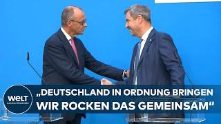 MARKUS SÖDER: „Friedrich Merz macht's!“ - Pressekonferenz der Union CDU/CSU | WELT Dokument