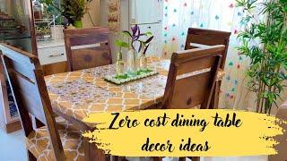 Creative zero cost dining table decorations|Dining area makeover|diy dining table decoration ideas