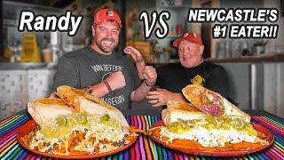 Can I Keep Up w/ Newcastle’s #1 Eater vs El Chapo’s ”Godfather” Burrito & Chicken Wings Challenge??