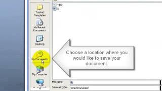 Naming and Saving a File Microsoft Word 2007