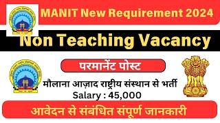 Permanent Non Teaching Vacancy 2024 |  Central University Requirements 2024 | MAnit non teaching