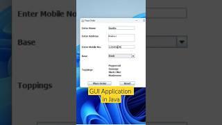 GUI Application in Java #viral #shortsfeed  #viralvideo #youtubeshorts #shorts #java #coding #swing