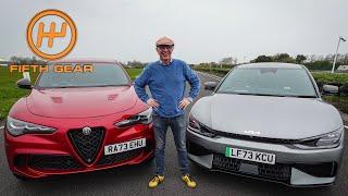 Alfa Stelvio Quadrifoglio vs Kia EV6 GT - Shootout! | Fifth Gear