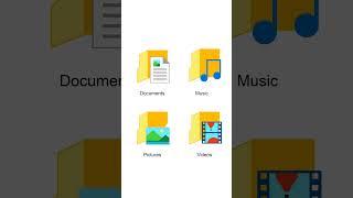 Windows Documents, Music, Pictures, Videos folder icons