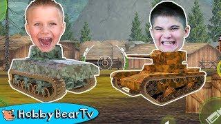 HobbyPig and HobbyBear Play Fun Tank Game by HobbyBearTV