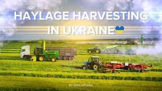 Agriculture 2022. An amazing process of harvesting haylage.