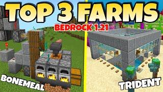 Beginner's Guide: 3 Must-Build Starter Farms in Minecraft Bedrock 1.21!