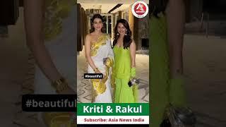 Kriti and Rakul in Ayushman Diwali bash #kritisanon #rakulpreetsingh #diwali #fashion #bollywood