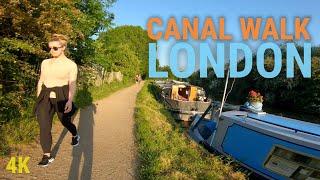 Walking along a PEACEFUL Canal in LONDON on a Warm SUMMER Evening | Grand Union Canal Hanwell