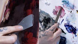 ASMR All Palette Knife | No Talking | Scratching Art Sounds to Help You Relax