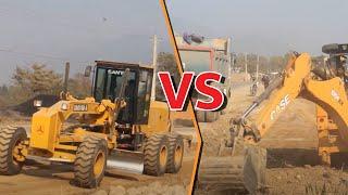 SANY’s Motor Grader VS Case Backhoe | Making a Village Road Backhoe Loaders | Construction Equipment